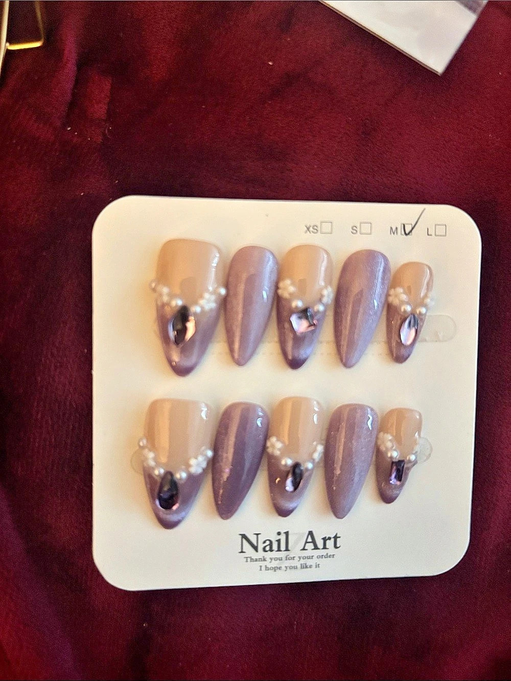 Purple & Pink Nail Art Press-On Nails NWT